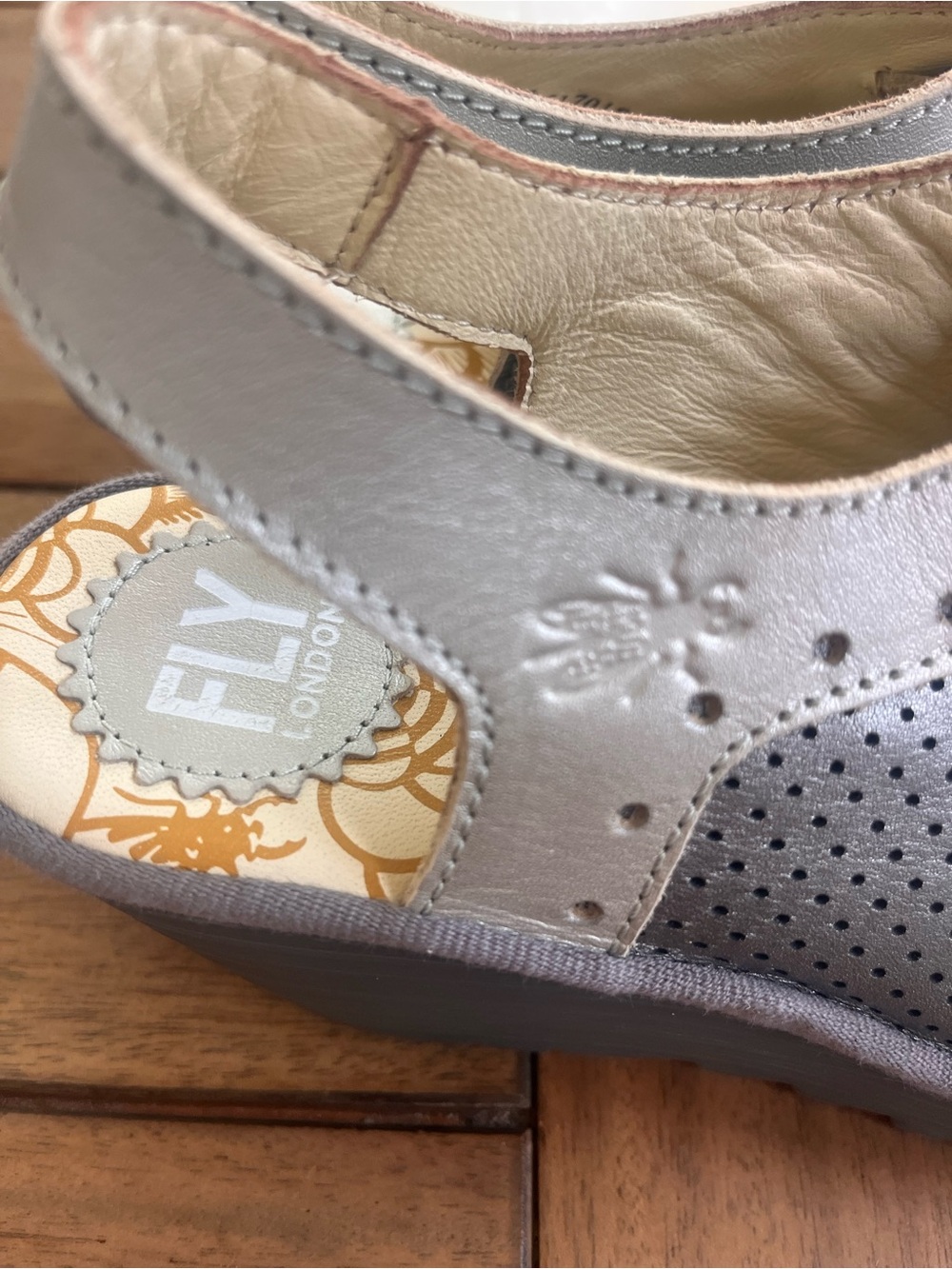 FLY London Women’s Gray Perforated Wedge Sandals; EU Size 41/US 10 NWT! - Picture 5 of 9